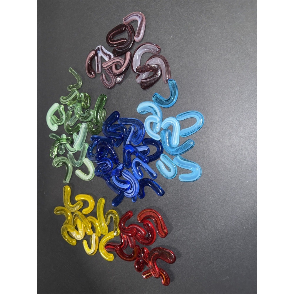 Murano Style Glass Squiggles Glass Sculptures Vase Filler‎ - 73 Pieces